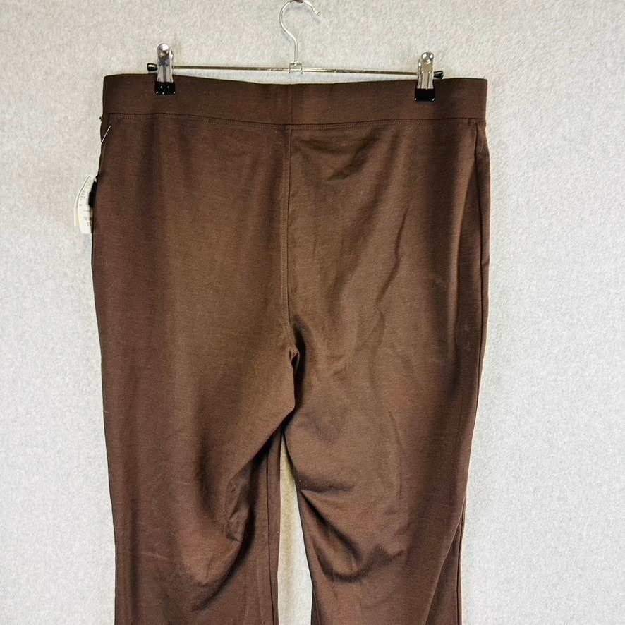 New Just My Size Womans 1x Petite Pants Stretch Pull On Brown Bootcut Nwt — image 5 of 8